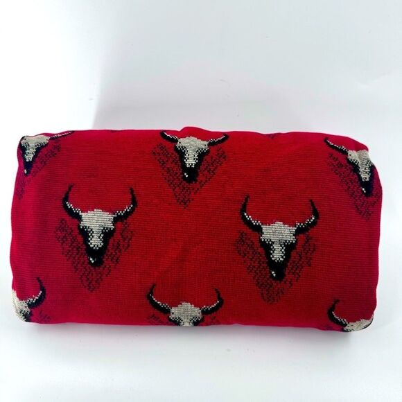 NWT Authentic Barn Fly Cow Skull Throw blanket 60 x 60 - Picture 4 of 11